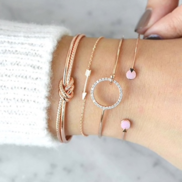 Bohemian stackable Bracelet Set of 4 gold NEW - Picture 2 of 2